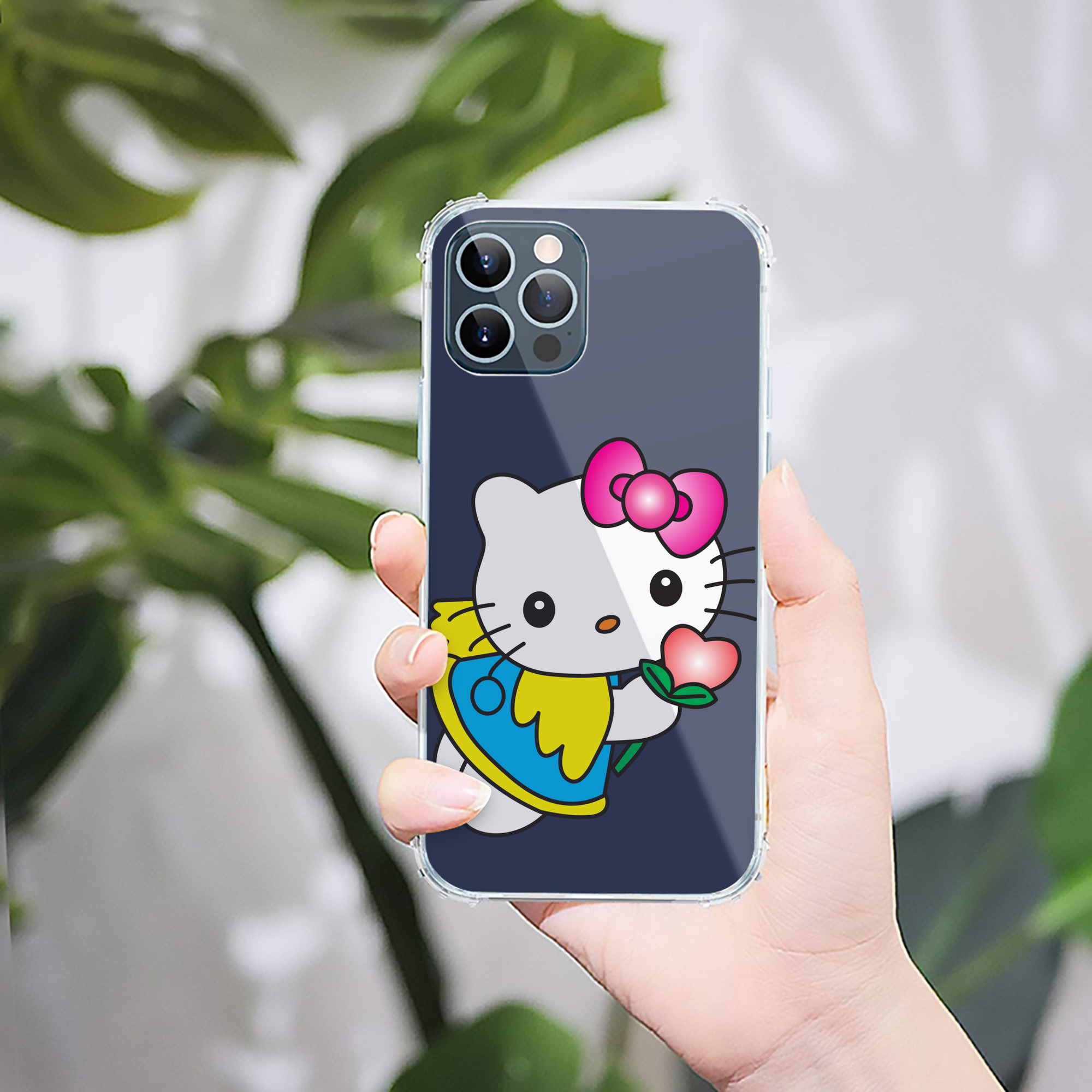 （画像用） Hello Kitty ハローキティ 【iPhone 12シリーズ対応】透明スマホケース（クリアソフトケース）